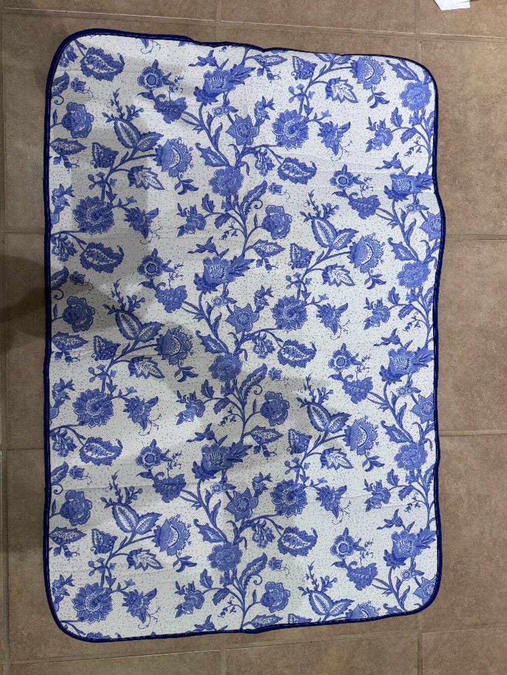 Blue floral ironing mat